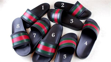 fake gucci filp flops|authentic Gucci slides.